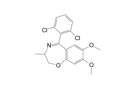 5-(2,6-dichlorophenyl)-2,3-dihydro-7,8-dimethoxy-3-methyl-1,4-benzoxazepine