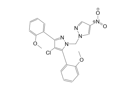 4-chloro-3,5-bis(2-methoxyphenyl)-1-[(4-nitro-1H-pyrazol-1-yl)methyl]-1H-pyrazole