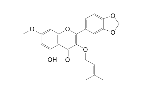 5-Hydroxy-3-isopentenyloxy-7-methoxy-3',4'-methylenedioxyflavone