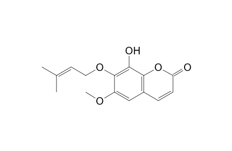 6-Methoxy-7-(3-methylbut-2-enoxy)-8-oxidanyl-chromen-2-one