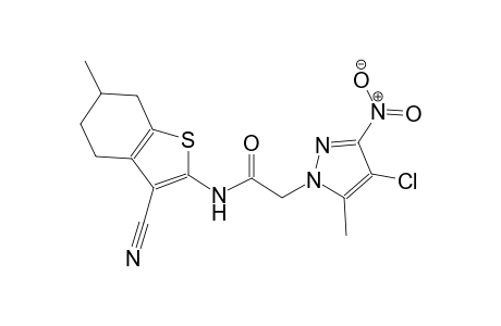 2-(4-chloro-5-methyl-3-nitro-1H-pyrazol-1-yl)-N-(3-cyano-6-methyl-4,5,6,7-tetrahydro-1-benzothien-2-yl)acetamide