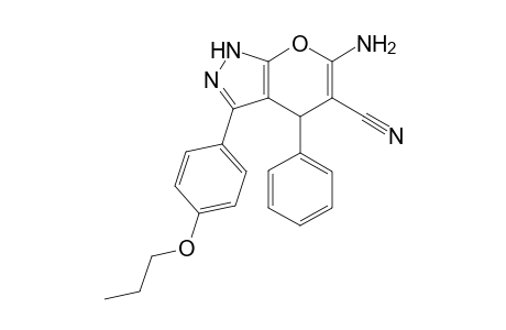 6-Amino-4-phenyl-3-(4-propoxyphenyl)-1,4-dihydropyrano[2,3-C]pyrazole-5-carbonitrile