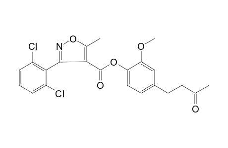 3-(2,6-dichlorophenyl)-5-methyl-4-isoxazolecarboxylic acid, 2-methoxy-4-(3-oxobutyl)phenyl ester