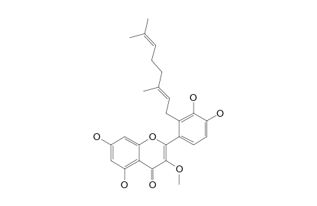 (E)-2-(2-(3,7-dimethylocta-2,6-dien-1-yl)-3,4-dihydroxyphenyl)-5,7-dihydroxy-3-methoxy-4H-chromen-4-one