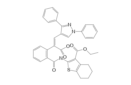 (Z)-2-(2-((3-(ethoxycarbonyl)-4,5,6,7-tetra-hydrobenzo[b]thiophen-2-yl)carbamoyl)phenyl)-3-(1,3-diphenyl-1H-pyrazol-4-yl)acrylic acid