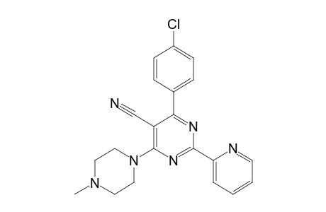 4-(p-CHLOROPHENYL)-6-(4-METHYL-1-PIPERAZINYL)-2-(2-PYRIDYL)-5-PYRIMIDINECARBONITRILE