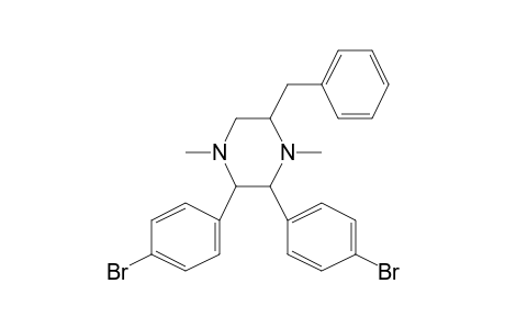 PIPERAZINE, 2,3-BIS(4-BROMOPHENYL)-1,4-DIMETHYL-5-(PHENYLMETHYL)-, [2R-(2alpha,3beta,5beta)]-