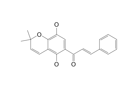 (E)-1-(5,8-dihydroxy-2,2-dimethyl-1-benzopyran-6-yl)-3-phenyl-2-propen-1-one