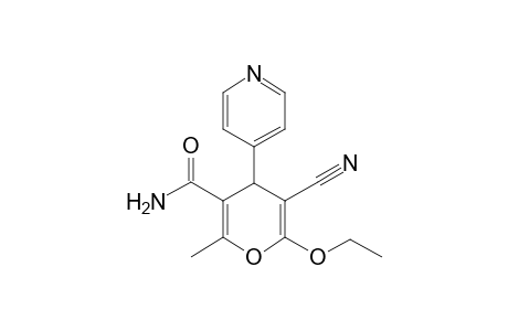 5-Cyano-6-ethoxy-2-methyl-4-(4-pyridinyl)-4H-pyran-3-carboxamide