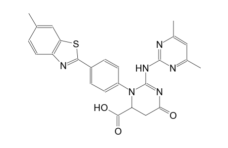 2-[(4,6-dimethyl-2-pyrimidinyl)amino]-3-[4-(6-methyl-1,3-benzothiazol-2-yl)phenyl]-6-oxo-3,4,5,6-tetrahydro-4-pyrimidinecarboxylic acid