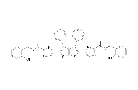 2,2'-((2,2'-(4,4'-(3,4-Diphenylthieno[2,3-b]thiophene-2,5-diyl)bis(thiazole-4,2-diyl))bis (hydrazin-2-yl-1-ylidene))bis(methanylylidene))diphenol