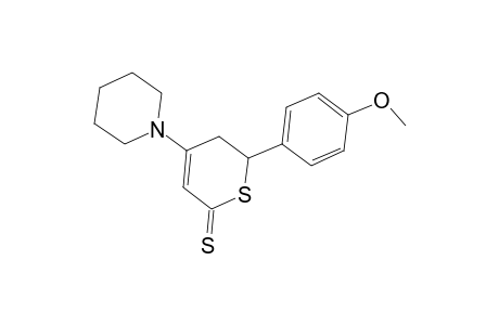 2H-Thiine-2-thione, 5,6-dihydro-6-(4-methoxyphenyl-4-(1-piperidyl)-