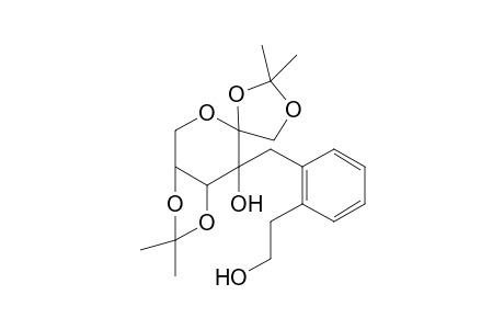 3-C-[2-(2-Hydroxyethyl)phenylmethyl]-1,2:4,5-di-O-isopropylidenr-.beta.,D-psicopyranose