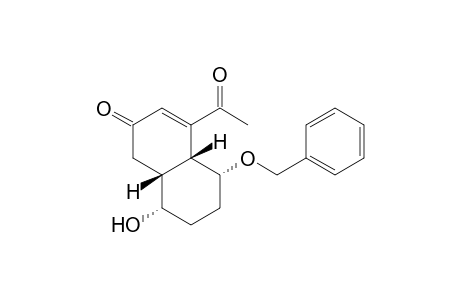 (+/-)-(1R*,6R*,7R*,10S*)-5-ACETYL-7-BENZYLOXY-10-HYDROXYBICYCLO-[4.4.0]-DEC-4-EN-3-ONE