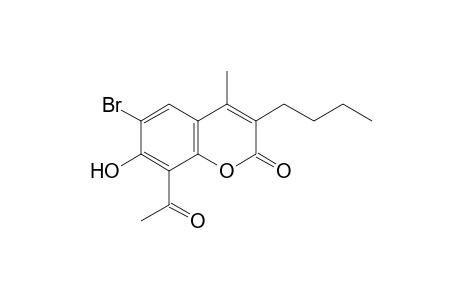 8-acetyl-6-bromo-3-butyl-7-hydroxy-4-methylcoumarin