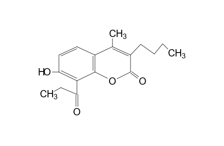 3-butyl-7-hydroxy-4-methyl-8-propionylcoumarin