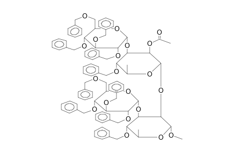 METHYL 4-O-BENZYL-2-O-[2-O-ACETYL-4-O-BENZYL-3-O-(2,3,4,6-TETRA-O-BENZYL-ALPHA-D-GLUCOPYRANOSYL)-ALPHA-L-RHAMNOPYRANOSYL]-3-O-(2,3,4,6-TETRA-O-BENZYL-ALPHA-D-GLUCOPYRANOSYL)-ALPHA-L-RHAMNOPYRANOSIDE