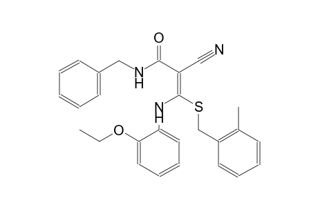 2-propenamide, 2-cyano-3-[(2-ethoxyphenyl)amino]-3-[[(2-methylphenyl)methyl]thio]-N-(phenylmethyl)-, (2E)-