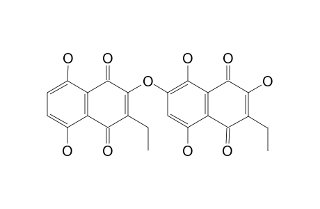 3-Ethyl-5,8-dihydroxy-3-o-[3'-ethyl-5',8'-dihydroxy-1',4'-naphthoquinon-2'-yloxy]-2-oxo-2,3-dihydro-1,4-naphthoquinone