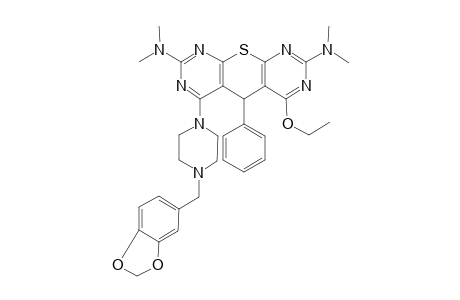 2,8-Bis(dimethylamino)-6-ethoxy-5-phenyl-4-(4-piperon-5-ylpiperazino)-5H-thiopyrano[2,3-d:6,5-d']dipyrimidine