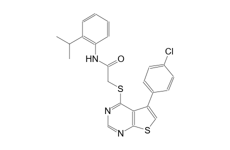 2-{[5-(4-chlorophenyl)thieno[2,3-d]pyrimidin-4-yl]sulfanyl}-N-(2-isopropylphenyl)acetamide