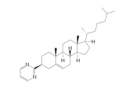 2-((3S,8S,9S,10R,13R,14S,17R)-10,13-dimethyl-17-((R)-6-methylheptan-2-yl)-2,3,4,7,8,9,10,11,12,13,14,15,16,17-tetradecahydro-1H-cyclopenta[a]phenanthren-3-yl)pyrimidine