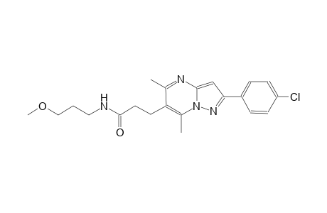 pyrazolo[1,5-a]pyrimidine-6-propanamide, 2-(4-chlorophenyl)-N-(3-methoxypropyl)-5,7-dimethyl-