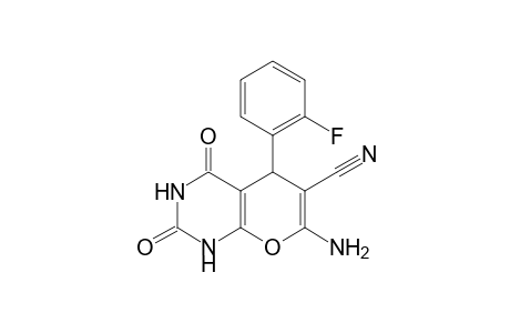 7-Amino-5-(2-fluorophenyl)-6-cyano-5H-pyrano[2,3-d]pyrimidin-(1H,3H)-2,4-dione