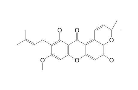 COWAXANTHONE-D;1,6-DIHYDROXY-3-METHOXY-2-(3-METHYL-2-BUTENYL)-6',6'-DIMETHYLPYRANO-(2',3':7,8)-XANTHONE