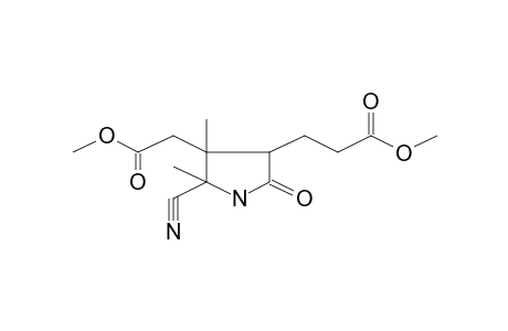 3-(5-Cyano-4-methoxycarbonylmethyl-4,5-dimethyl-2-oxopyrrolidin-3-yl)-propionic acid, methyl ester