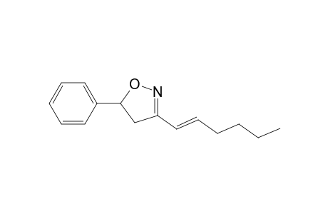 Isoxazole, 3-(1-hexenyl)-4,5-dihydro-5-phenyl-, (E)-