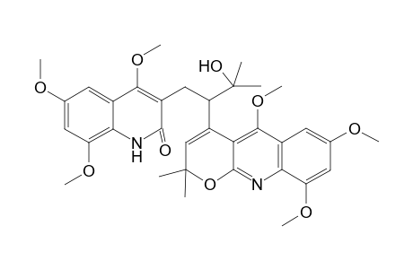 3-[3-hydroxy-3-methyl-2-(5,7,9-trimethoxy-2,2-dimethyl-pyrano[6,5-b]quinolin-4-yl)butyl]-4,6,8-trimethoxy-carbostyril