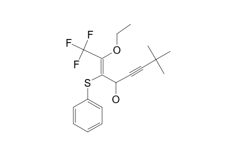 (E)-2-ETHOXY-1,1,1-TRIFLUORO-7,7-DIMETHYL-3-(PHENYLTHIO)-OCT-2-EN-7-YN-4-OL