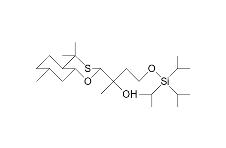 3(eq)-(3-Triisopropylsilyloxy-1(R)-hydroxy-1-methyl-propyl)-5,5,9(eq)-trimethyl-2-oxa-4-thia-trans-bicyclo(4.4.0)decane