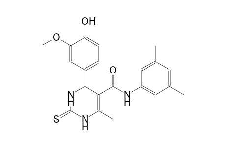 N-(3,5-dimethylphenyl)-4-(4-hydroxy-3-methoxyphenyl)-6-methyl-2-thioxo-1,2,3,4-tetrahydro-5-pyrimidinecarboxamide