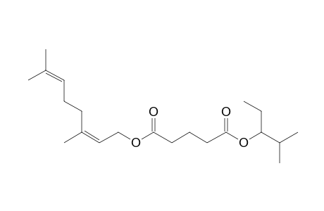 Glutaric acid, 2-methylpent-3-yl neryl ester