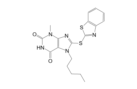 8-(1,3-benzothiazol-2-ylsulfanyl)-3-methyl-7-pentyl-3,7-dihydro-1H-purine-2,6-dione