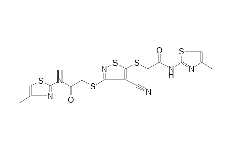 2-{[4-cyano-3-({2-[(4-methyl-1,3-thiazol-2-yl)amino]-2-oxoethyl}sulfanyl)-5-isothiazolyl]sulfanyl}-N-(4-methyl-1,3-thiazol-2-yl)acetamide