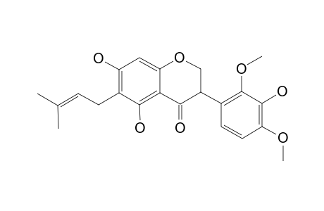 ARIZONICANOL-C;6-GAMMA,GAMMA-DIMETHYLALLYL-5,7,3'-TRIHYDROXY-2',4'-DIMETHOXYISOFLAVANONE