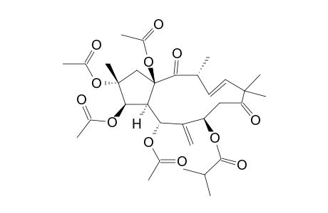 2,3,5,15-Tetraacetoxy-7-(isobutyroyloxy)-9,14-dioxo-Jatropha-6(17),11(E)-diene