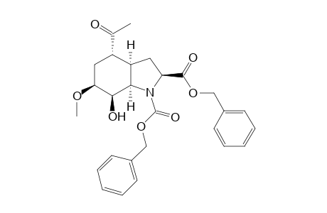 (rac)-dibenzyl (2S,3aR,4S,6S,7R,7aR)-4-acetyl-7-hydroxy-6-methoxyoctahydro-1H-indole-1,2-dicarboxylate