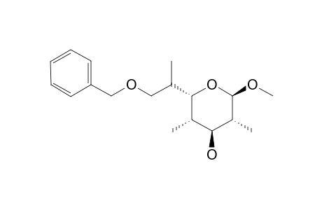 Methyl (+-)-2,4,6-trideoxy-2,4,6-trimethyl-7-o-(phenylmethyl)-D-glycero-.alpha.-D-ido-heptopyranoside