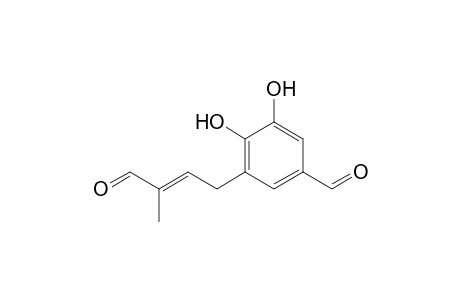 3,4-DIHYDROXY-5-(3'-METHYL-4'-OXOBUT-2'-ENYL)-BENZALDEHYDE,MONTADIAL-A