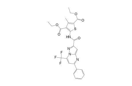 3-Methyl-5-[[oxo-[5-phenyl-7-(trifluoromethyl)-2-pyrazolo[1,5-a]pyrimidinyl]methyl]amino]thiophene-2,4-dicarboxylic acid diethyl ester