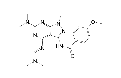 6-DIMETHYLAMINO-4-DIMETHYLAMINOAZOMETHINO-3-[(4-METHOXYBENZOYL)-AMINO]-1-METHYLPYRAZOLO-[3,4-D]-PYRIMIDINE