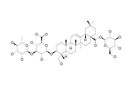 3-O-(alpha-L-RHAMNOPYRANOSYL(1>3)-beta-D-GLUCURONOPYRANOSYL)-28-O-beta-D-GLUCOPYRANOSYL-HEDERAGENIN