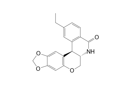 (+-)-Trans-11-ethyl-2,3-methylenedidioxy-6a,12b-dihydro-6H-chromeno[3,4-c]isoquinoline-8-one