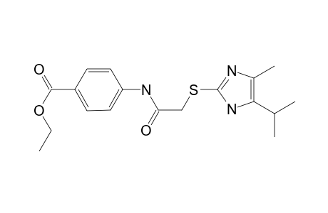 Benzoic acid, 4-[[2-[[4-methyl-5-(1-methylethyl)-1H-imidazol-2-yl]thio]acetyl]amino]-, ethyl ester