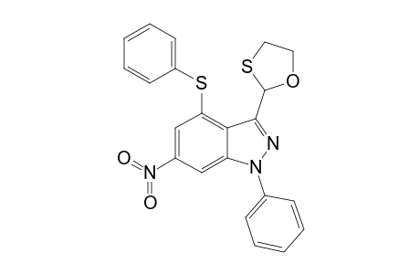 6-Nitro-3-(1,3-oxathiolan-2-yl)-1-phenyl-4-(phenylsulfanyl)-1H-indazole
