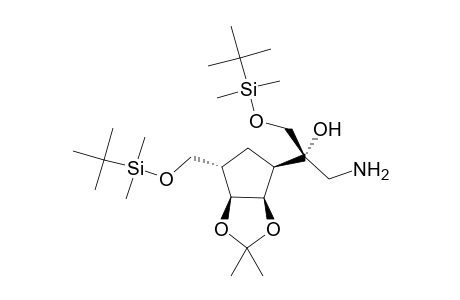 (1S,2R,3S,4S,1'S)-(+)-1-(1'-Aminomethyl-1'-tert-butyldimethylsiloxymethyl-1'-hydroxy)methyl-4-tert-butyldimethylsilyloxymethyl-2,3-isopropylidenedioxycyclopentane